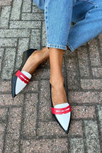 TWO-TONE POINTED SLIPPERS