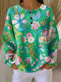 Elina | Sweater with Colorful Ethnic Floral Print