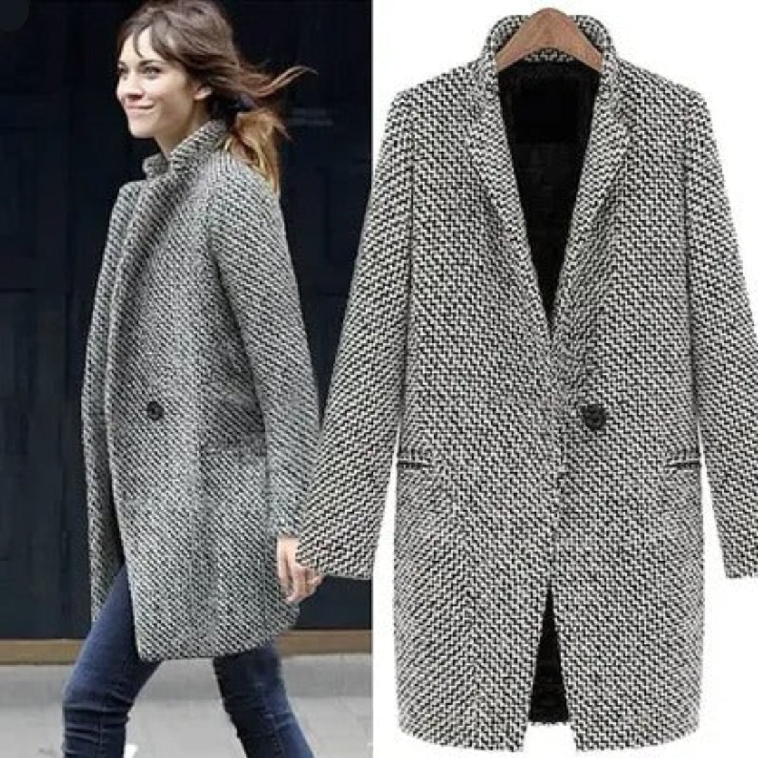 Victoria - Timeless Houndstooth Blazer
