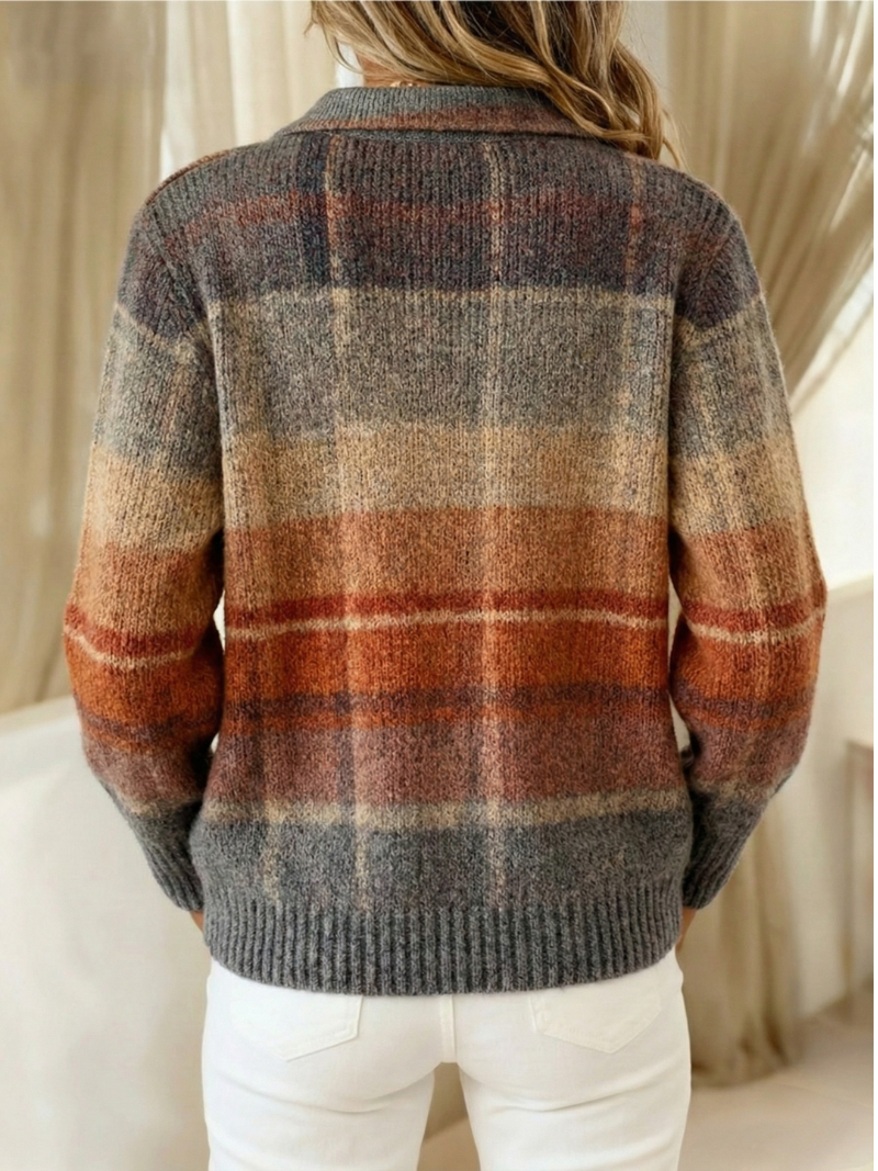Edith | Autumn Ombre Plaid Cardigan