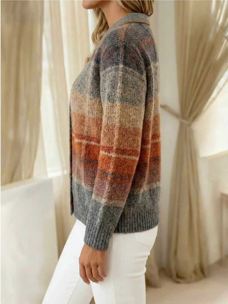 Edith | Autumn Ombre Plaid Cardigan