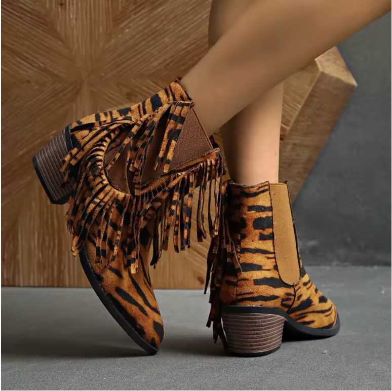 Fina | Luxury Fringe Ankle Boots