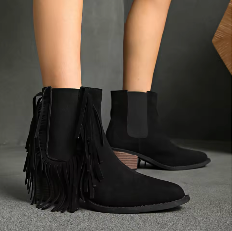 Fina | Luxury Fringe Ankle Boots