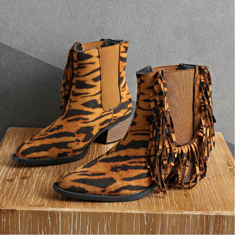Fina | Luxury Fringe Ankle Boots