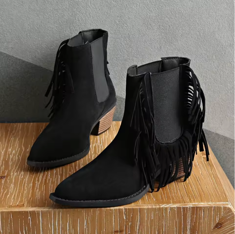 Fina | Luxury Fringe Ankle Boots