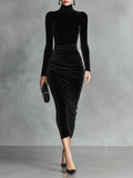 Neriis | Black Velvet Bodycon Dress