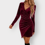 Zola - Velvet Party Dress with Waist Accent
