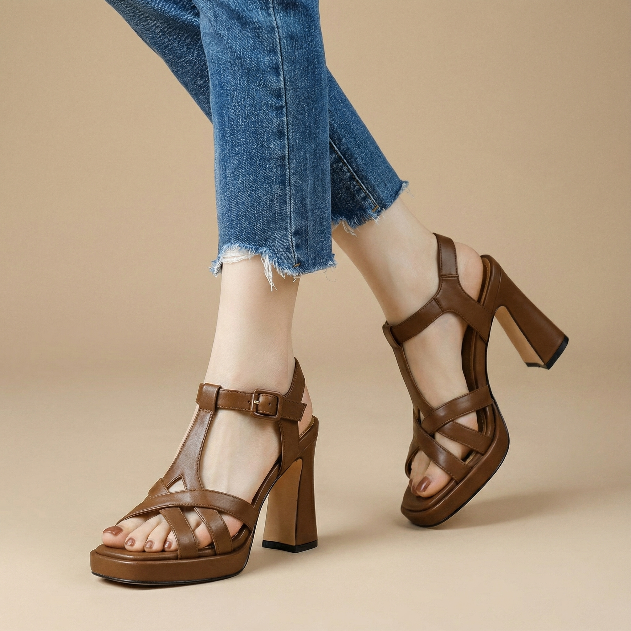 Linda - Cross Strap Heel